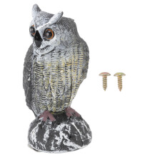 Solar Powered Owl Glowing Eyes Lifelike Hoots Waterproof Sun Resistant Bird Repeller for Home Garden Patio Fence Decoration
