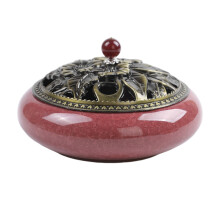 Large Mosquito Coil Tray Living Room Incense Sticks Holder with Lid Home Ceramic Cone Holder