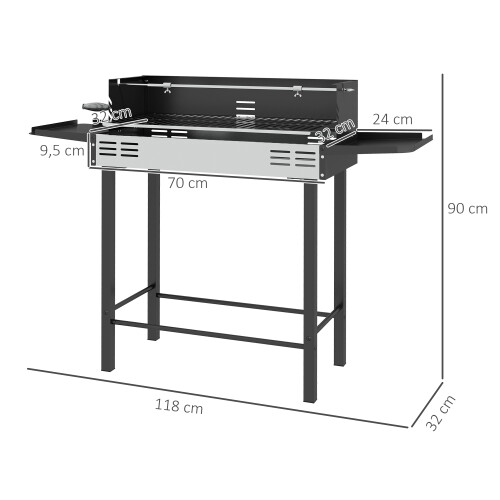 Outsunny Barbacoa de Carbón Bicolor 118 x 32 x 90 cm 2