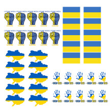40Pcs/Set Ukraine Flag Sticker DIY Ukraine Decal Sticker Decoration for Car Laptops Refrigerators