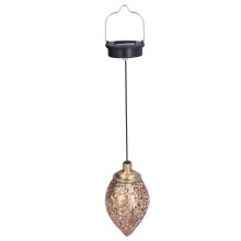 Lustre solar de projeção vazada em ferro forjado, 1,2 V, 0,5 W, para uso externo, à prova de chuva, com design de gota d'água.