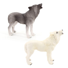 Figura de ação de lobo uivando, enfeites de simulação.Brinquedo modelo de animal selvagem para crianças