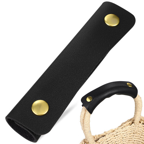 Black PU Leather Luggage Handle Wraps for Suitcase Grip Covers
