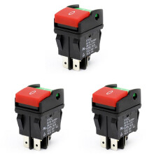 3X Industrielle Elektrische Drucktastenschalter, HY52 Drucktaste für Mechanische Geräteschalter 4 Pins mit Licht 125/250 V