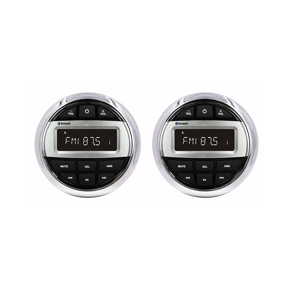2X Marine Stereo Boat Radio Waterproof Fm Am Digital Media Audio Player For Yacht Gauge Atv Utv Cart 6031048112305