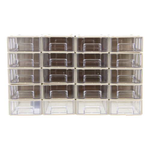 20Sets Beige Plastic Storage Box DIY Divider Drawer for Home Use