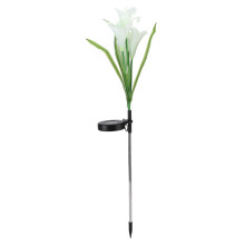 Luzes solares em formato de flor, à prova d'água, para jardim, pátio e quintal, na cor branca.