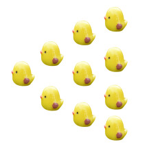 10Pcs Yellow Chick Ornaments Durable PVC DIY Craft for Garden and Home