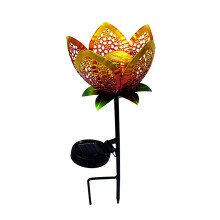 Metal Flower Garden Lights Hollow Design Solar Powered Garden Lights for Outdoor Courtyards Gardens Roads Residential Walls Rooftops Villas