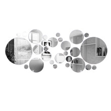 Acrylic Wall Sticker Decal Mirror Wall Decals Fashion Round Circle Wall Stickers for Living Room Kitchen Office