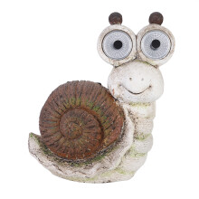 Caracol decorativo de resina simulada para jardim solar, gramado externo, com luz decorativa.