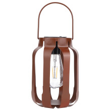 Luminária solar vintage de ferro forjado, vazada, para pendurar, IP44 à prova d'água, ideal para jardim e quintal, cor marrom.