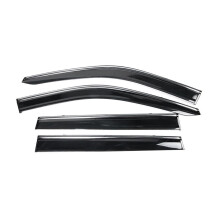 Window Visors for Jeep Compass 20172021 Chrome Trim Rain Guards Slim Style Polycarbonate 4PC Set
