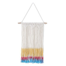 Kleurrijke en opvallende wanddecoratie van geweven katoenen touw voor thuis, slaapkamer en woonkamer.