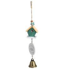 Cute Wind Chimes Bell Ornament with Resin House Decor for Garden Window Courtyard DecorationType A Green