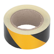 Reflektierendes Warnband, gelb-schwarze Reflexfolie, 5 cm breit und 30 Meter lang