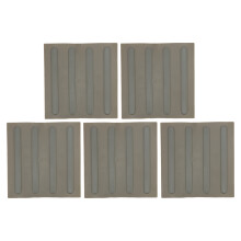 5PCS Rubber Road Brick Board Non Slip Flooring Warning Tactile Paving Blind Sidewalk Tile(Strip Gray)