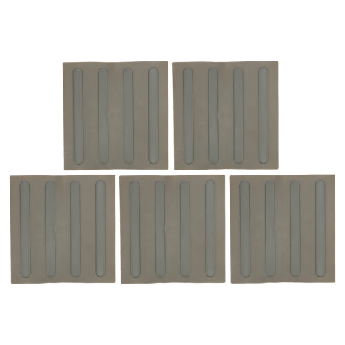 5PCS Rubber Road Brick Board Non Slip Flooring Warning Tactile Paving Blind Sidewalk Tile(Strip Gray)