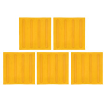 5PCS Rubber Non Slip Flooring Warning Tactile Paving Blind Sidewalk Tile Road Base Plates(Strip Yellow)