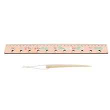 Seeding Planting Spacing Ruler and Dibber Set Wooden Planting Ruler with Holes Gardening Tools