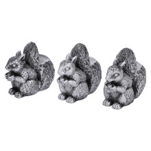 Lot de 3 supports décoratifs pour pots de fleurs en résine, en forme d'écureuil, représentant des animaux.