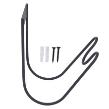 Wall Garden Hose Hanger with Nozzle Slot Black Stainless Steel Wall Mounted Hose Hook for Water Hose Extension Cord Vacuum Hose