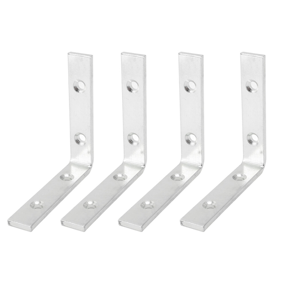 4Pcs L Bracket Corner Braces Angle Brackets 4 Hole Bracket Galvanized Iron Construction Patio Furniture Fence Chair Leg Support Accessories 3075342377827