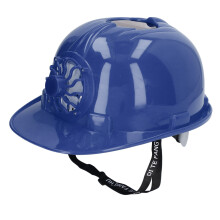 Hard Hat with Solar Fan Plastic Ventilated Safety Helmet Breathable Hard Cap with Removable Lining for Summer Outdoor Working Construction Dark Blue
