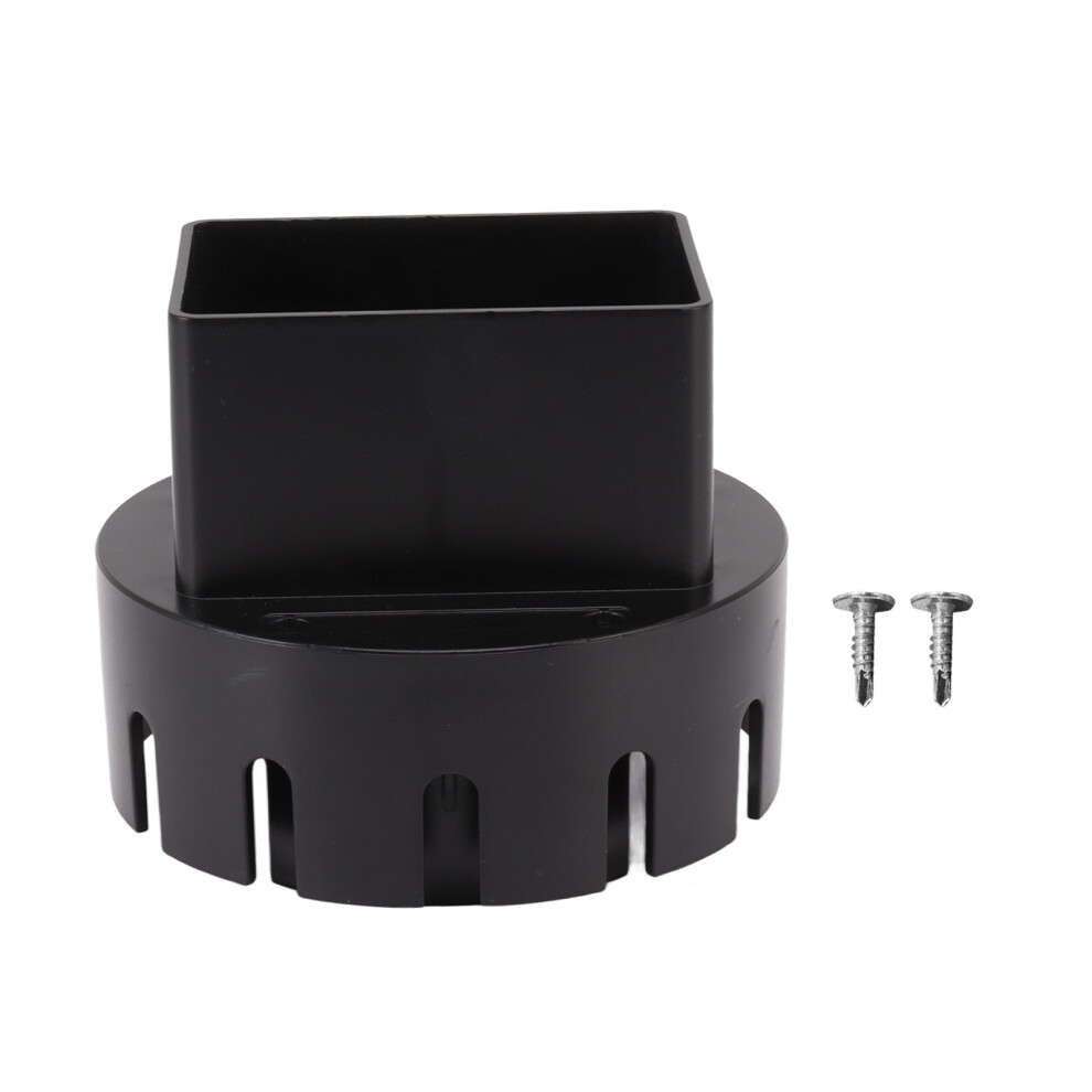 Downspout Adapter Plastic Drain Adapter Replacement Downpipe Converter Connector With Screws Black S 2X3in 3167321031063
