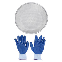 Gardening Sand Soil Compost Sifter Stainless Steel 50kg Bearing Gardening Strainer with Anti Slip Gloves 2mm / 0.08in Hole