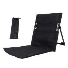 Camping Folding Chair Lightweight Comfortable Lounge Chair Single Lazy Chair with Backrest For Outdoor Camping Fishing Black