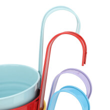 8pcs Hanging Bucket Planter Colorful Decorative Iron Flower Pots with Detachable Hooks for Railing Fence Balcony