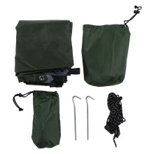 Toldo multifuncional cuadrangular para camping, impermeable, con protección solar, para hamaca de exterior, para camping y playa, color verde oliva.