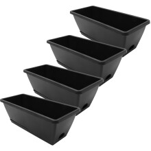 4 Set Cassonetti Fiori Finestra Con Sottovaso
