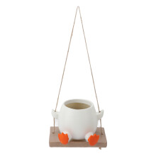 Swing Planter Pot Cute Animal Shape Decorative Resin Hanging Plant Pot Flower Pot for Indoor Outdoor Plants Succulent Duck