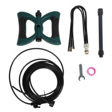 Standing Misting Cooling System Fine Spray Dust Removing Portable Stand Water Mister for Outdoor Garden Backyard Patio EU 10m Hose with 25CM Rod