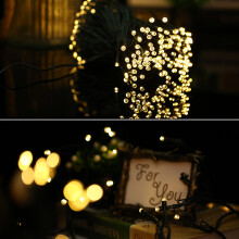 Solar String Lights 72ft 200 LED Rope Light 8 Modes Warm White Lights for Party Garden Home Festival Decoration