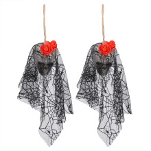 2Pcs Ghost Skull Pendant Horror Props Halloween Party Hanging Decoration SuppliesRed