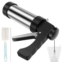 Stainless Steel Churro Maker Kit with Filling Nozzle, 3 Tips, Piping Bag and Cleaning Brushes