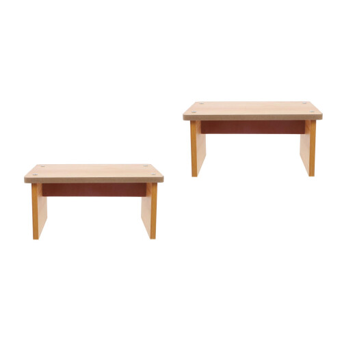 2Pièces Tabouret Antidérapant Bois Khaki Solide Adapté À La Maison 2