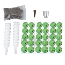 Hydroponic Seed Pod Kit Soilless Reusable High Water Absorbing Capacity with 30 Grow Sponges 30 Baskets Seed Starter Pods Kit for Garden