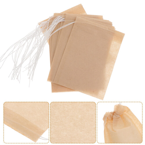 100 Pcs 5 X 7 Cm Drawstring Tea Bag Filter Paper Pouches 1