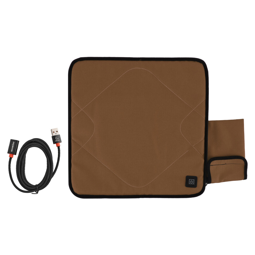 Portable Heated Seat Cushion Adjustable Temperature Usb Heating Seat Cushion For Autumn Winter Camping Fishing Khaki 3660221658854