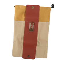 Bolsa de colheita de frutas em lona e couro, ideal para usar na cintura. Portátil, resistente à abrasão, para atividades ao ar livre. Cor: cáqui.