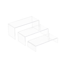 3-tlg. Acryldisplay klar, U-förmig, für Schuhe, Taschen, Kosmetik (M)