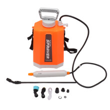 Battery Powered Sprayer with 3 Mist Nozzles Shoulder Mounted Multifunctional Electric Garden Sprayer for Watering Flowers Spraying Medicines Orange