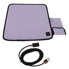 USB-beheizbares Sitzkissen, verstellbar, leicht, beheizbar, ideal für Camping, Angeln, Zuhause und Büro, Lila