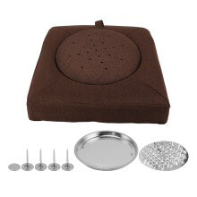 Coussin de moxibustion incliné, garnissage en lin et éponge à température réglable, tabouret de moxibustion multifonctionnel, marron