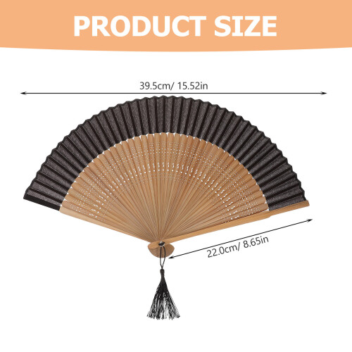 éventail pliable en bambou style chinois vintage 2