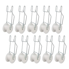 10pcs Tomato Roller Hooks Galvanized Steel Wire PP Heat Resistant Space Saving 15m Twine Vine Crop Trellis Roller Hooks for Cucumber Loofah Grapes